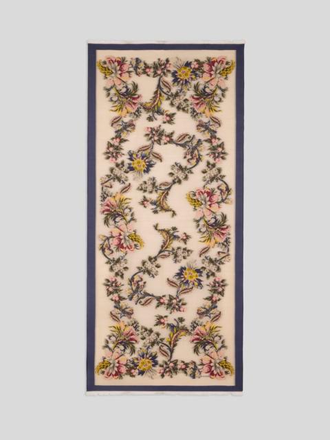 Etro WOOL-BLEND SCARF WITH FIL COUPÉ FLORAL PATTERN