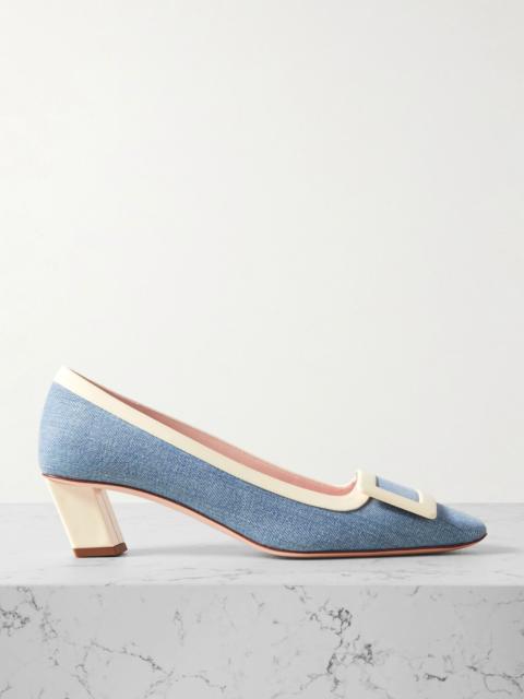 Roger Vivier Belle Vivier denim and patent-leather pumps Blue