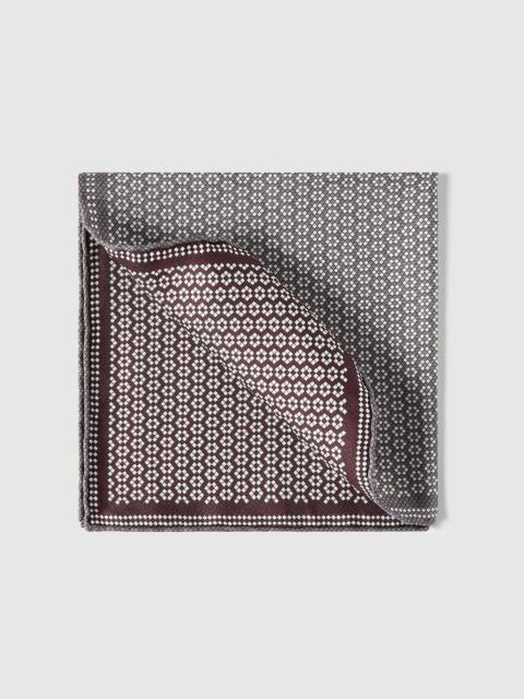 Brunello Cucinelli Silk geometric pattern pocket square