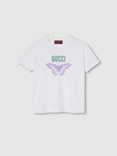 GUCCI Gucci butterfly print cotton T-shirt