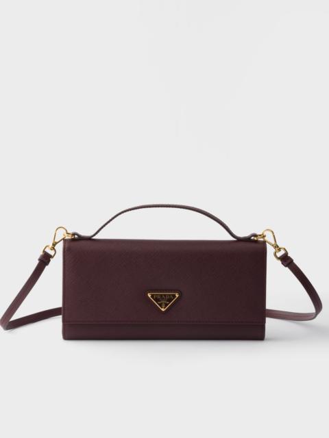 Prada Saffiano leather wallet with shoulder strap