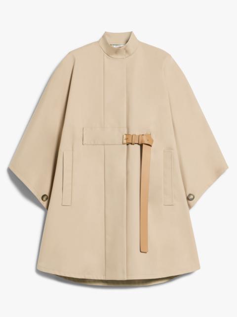 BERTO Cotton gabardine cape with belt