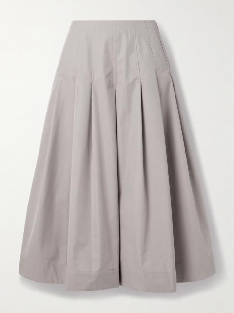 KALLMEYER Dakota Pleated Cotton-blend Twill Midi Skirt