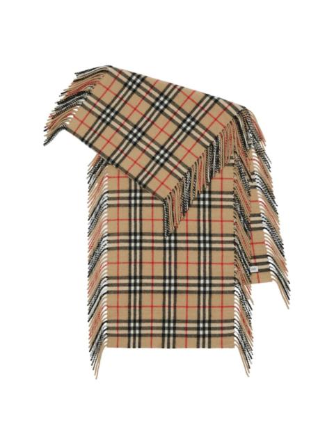 check-pattern cashmere scarf
