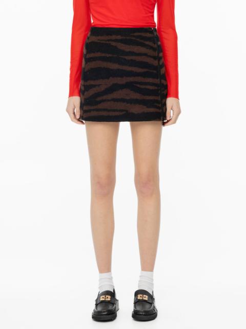 GANNI Wool Jacquard Mini Skirt - Black