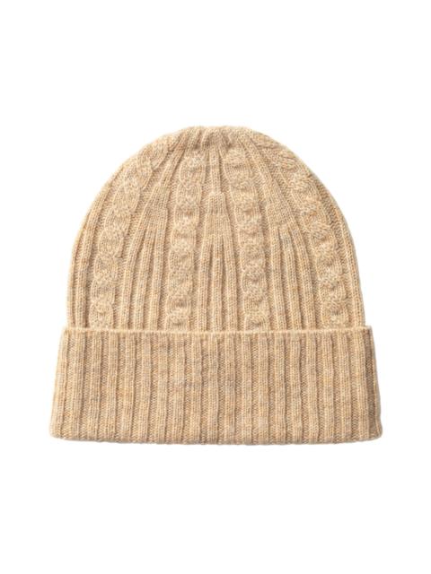 Johnstons of Elgin Cable & Rib Natural Cashmere Beanie