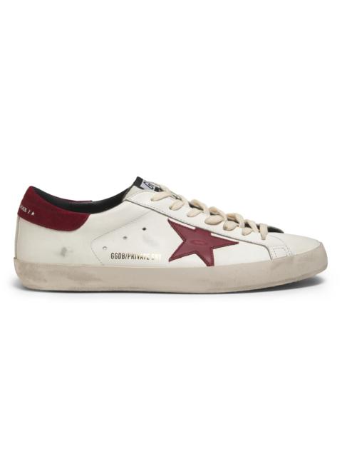 Golden Goose Unisex Super-Star Leather Low-Top Sneakers - White Red