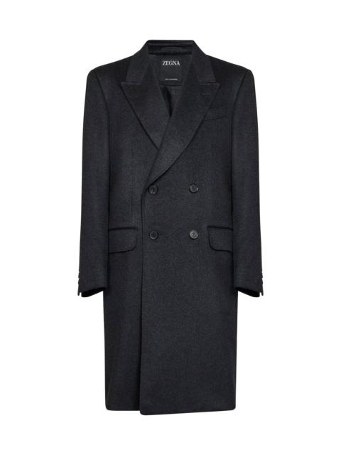 ZEGNA Black Oasi Cashmere Beaver double-breasted coat