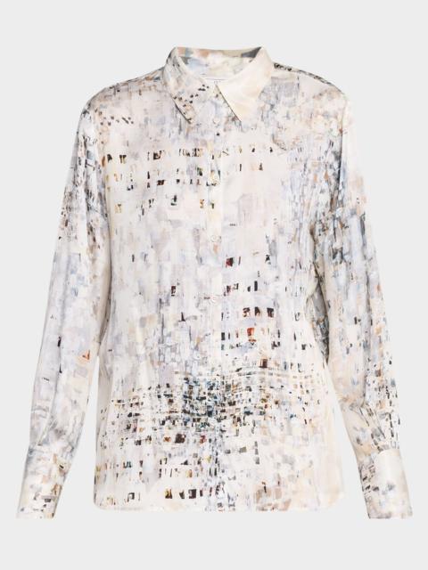PESERICO Abstract-Print Viscose Shirt