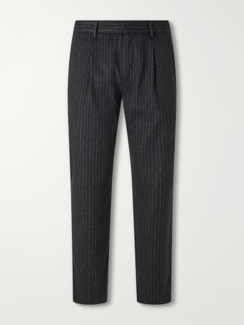 BARENA Straight-Leg Pleated Pinstriped Wool-Blend Trousers