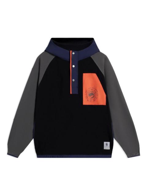 Li-Ning BadFive Logo Color Block Hooded Jacket 'Black Grey' AFDSA77-1