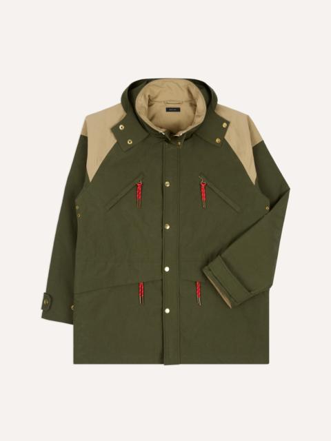 Drake's Olive and Ecru Nylon Windbreaker