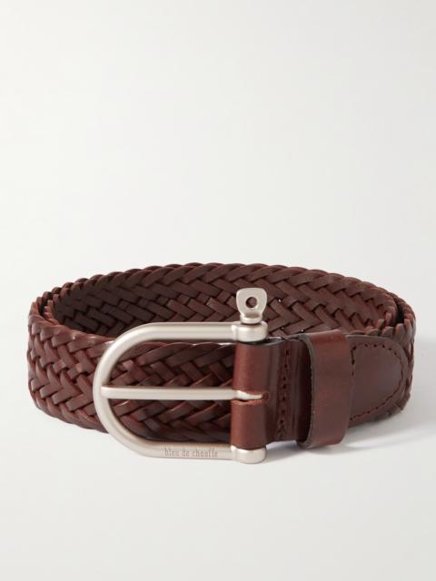Bleu de Chauffe 3.5cm Woven Leather Belt