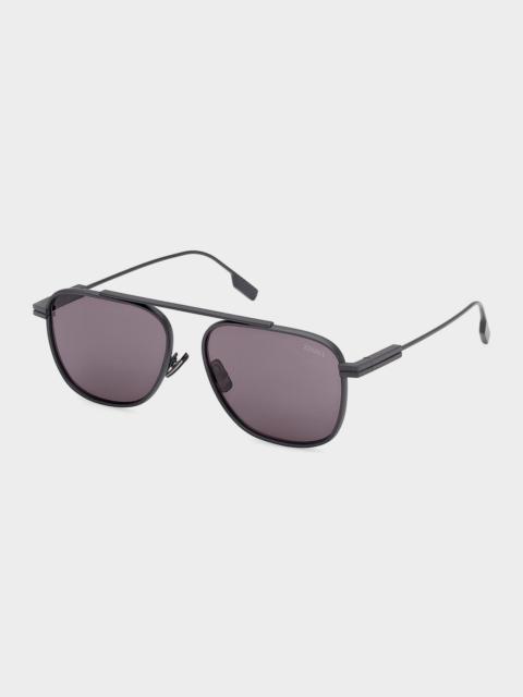 ZEGNA Orizzonte I Titanium Navigator Sunglasses