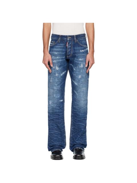 DSQUARED2 Navy Dark Scratch Wash 'The American' Jeans