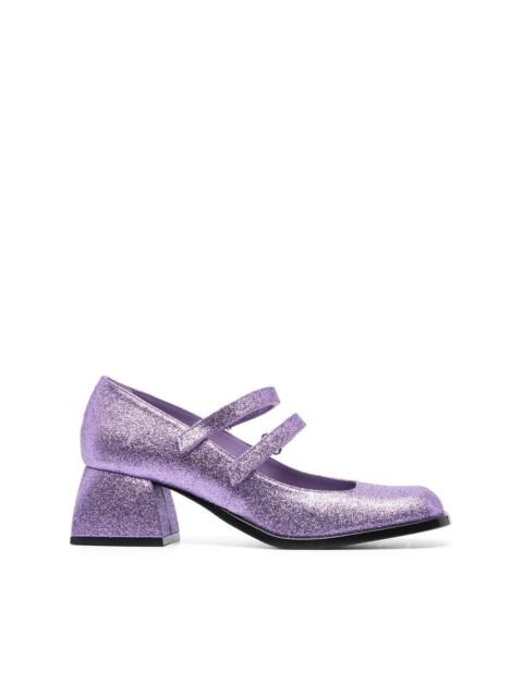 NODALETO Bacara 55mm glitter mary-jane shoes