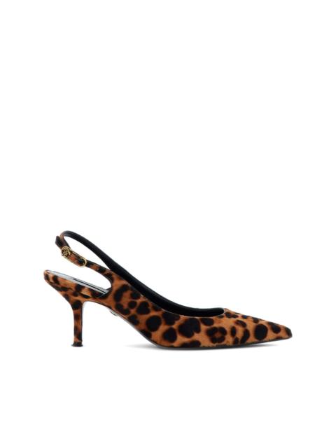 Roberto Cavalli leopard-print slingback pumps