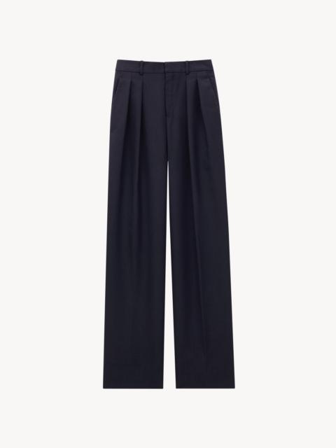 SAINT LAURENT LOW-WAISTED PANTS IN WOOL CHINÉ