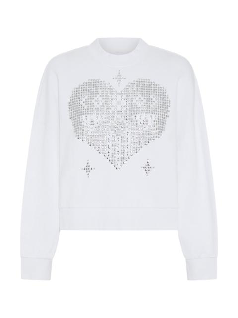 ONE TEASPOON Studded Heart Cropped Sweater - White