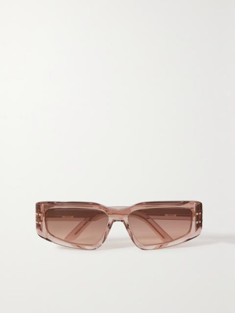 Dior Diorsignature S9u Rectangular-frame Acetate And Gold-tone Sunglasses