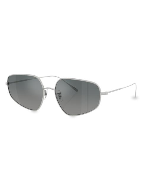 Oliver Peoples Women's Eylla 57MM Geometric Sunglasses - Silver Grey