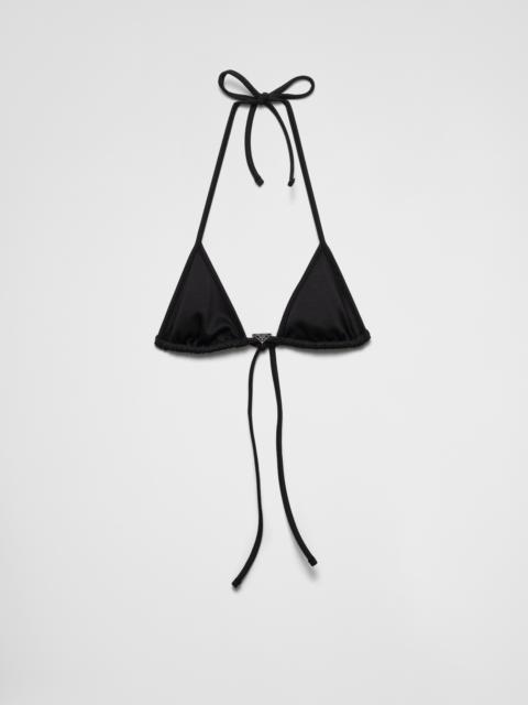 Prada Interlock fabric triangle bikini top