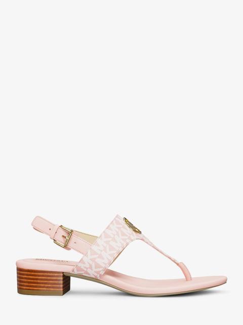 MICHAEL KORS Hannah Signature Logo T-Strap Sandal