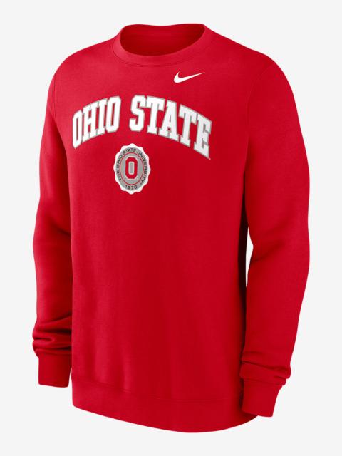 Nike Ohio State Buckeyes Arched Seal Men's Nike College Pullover Crew