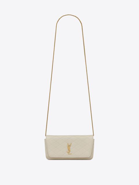 SAINT LAURENT gaby chain phone holder in quilted lambskin
