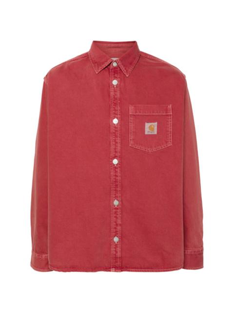 George logo-patch denim shirt