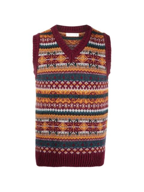 BURN TANK Fair Isle wool knitted vest