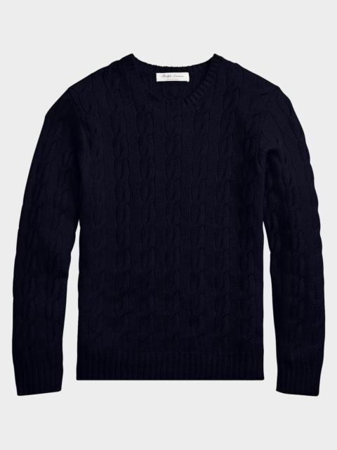 Ralph Lauren Men's Cashmere Cable-Knit Crewneck Sweater