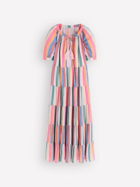 BODEN Multi Tiered Maxi Dress-Multi Clipped Stripe