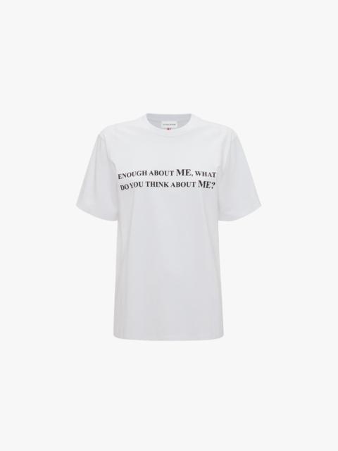Victoria Beckham Enough About Me Slogan T-Shirt