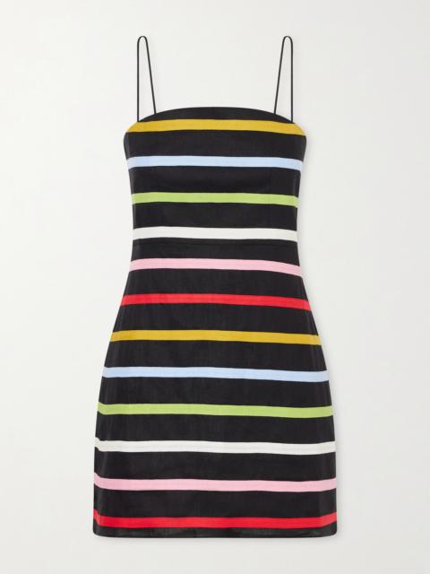 CALA de la CRUZ Roma Striped Linen Mini Dress