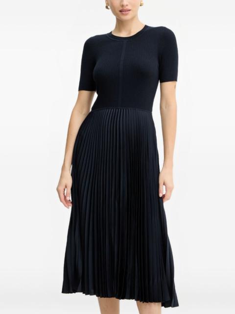BOSS ribbed pleated midi dress