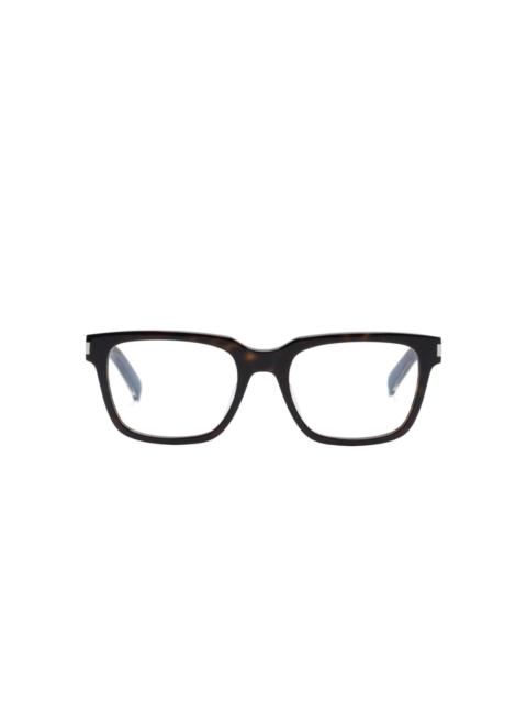 tortoiseshell-effect square-frame glasses