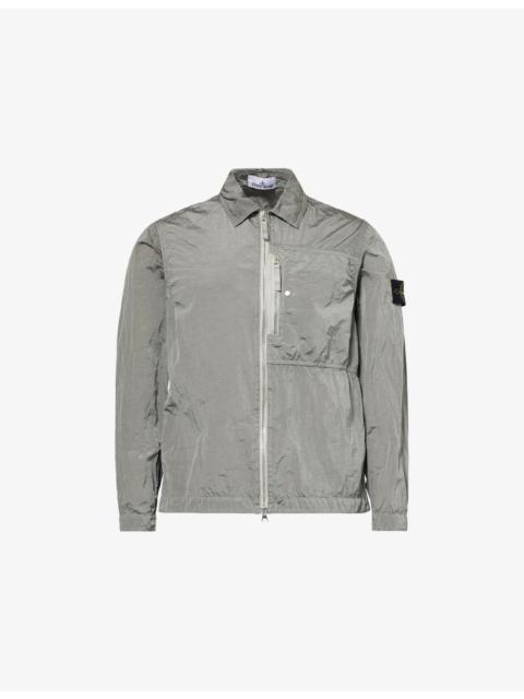 Stone Island Classic-Collar Logo-Patch Woven Jacket