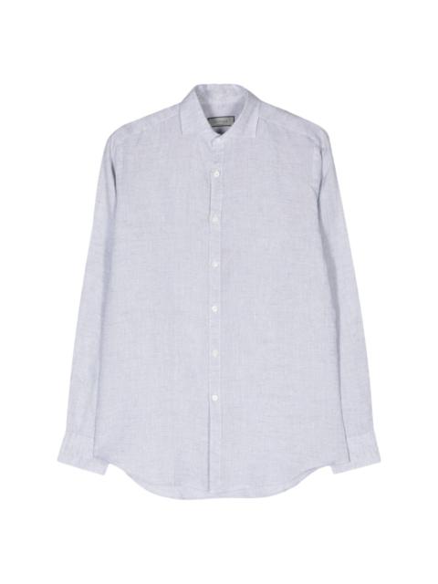 Canali long-sleeve linen shirt