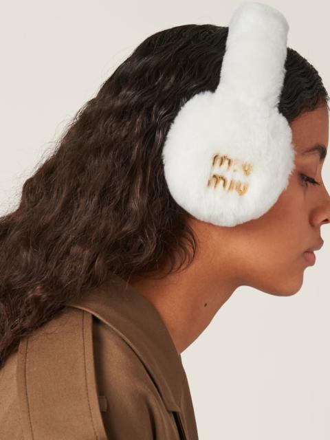 Miu Miu Faux shearling earmuffs