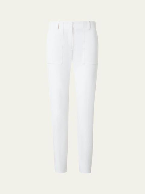 AKRIS Franco Bi-Stretch Cotton Gabardine Slim-Leg Ankle Pants