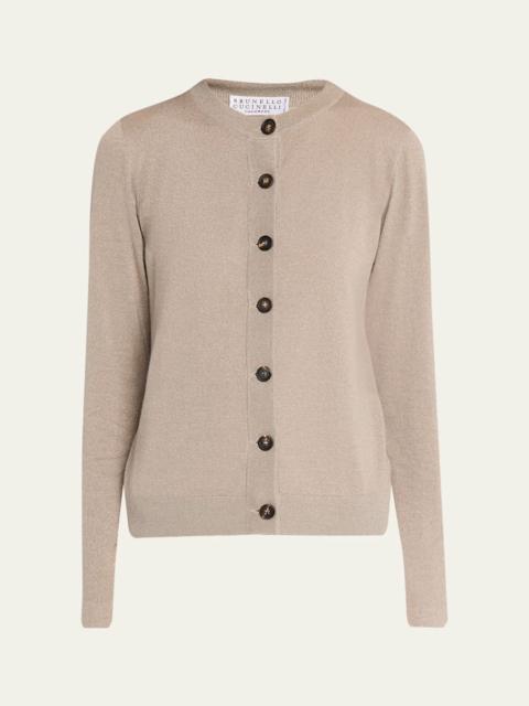 Brunello Cucinelli Cashmere Lurex Crewneck Cardigan