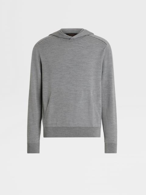 ZEGNA GREY MÉLANGE 12MILMIL12 WOOL HOODIE