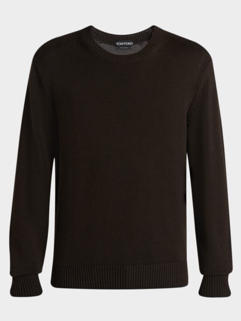 TOM FORD Men's Cotton and Silk Knit Crewneck Sweater