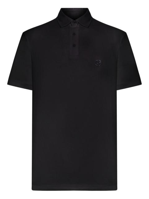 GIORGIO ARMANI logo-embroidered polo shirt