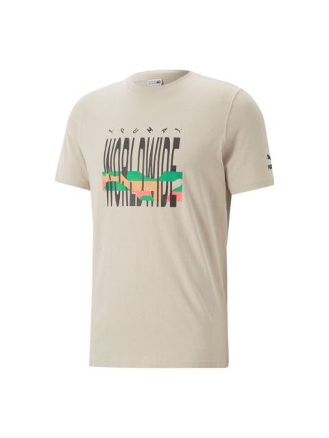 PUMA PUMA Worldwide Graphic T-Shirt 'Beige Black' 622572-47