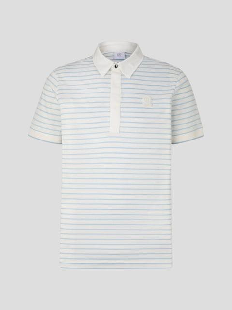 BOGNER Duncan polo shirt in Off-white/Light blue
