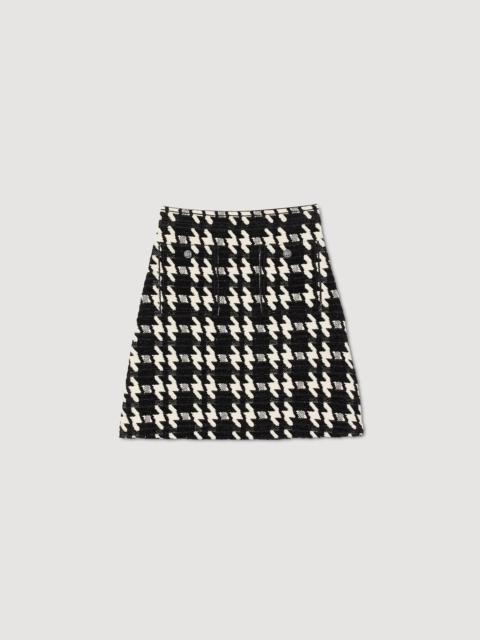 Sandro Short houndstooth skirt