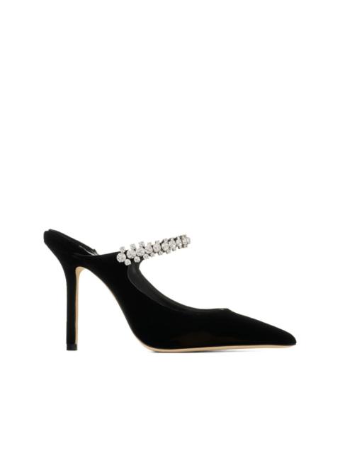 JIMMY CHOO 100mm crystal-embellished heeled mules
