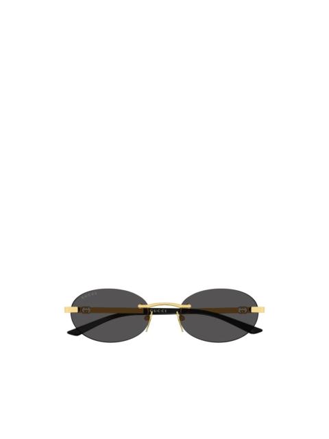GUCCI Interlocking-G rimless oval-frame sunglasses